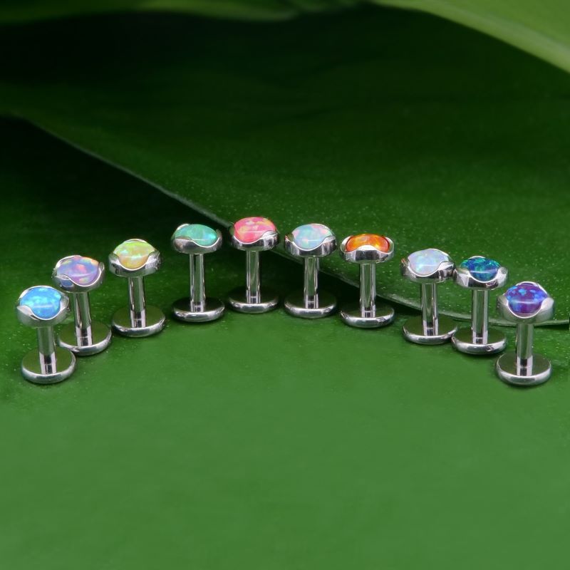 Ear and Lip Stud with Opal Top(图1)