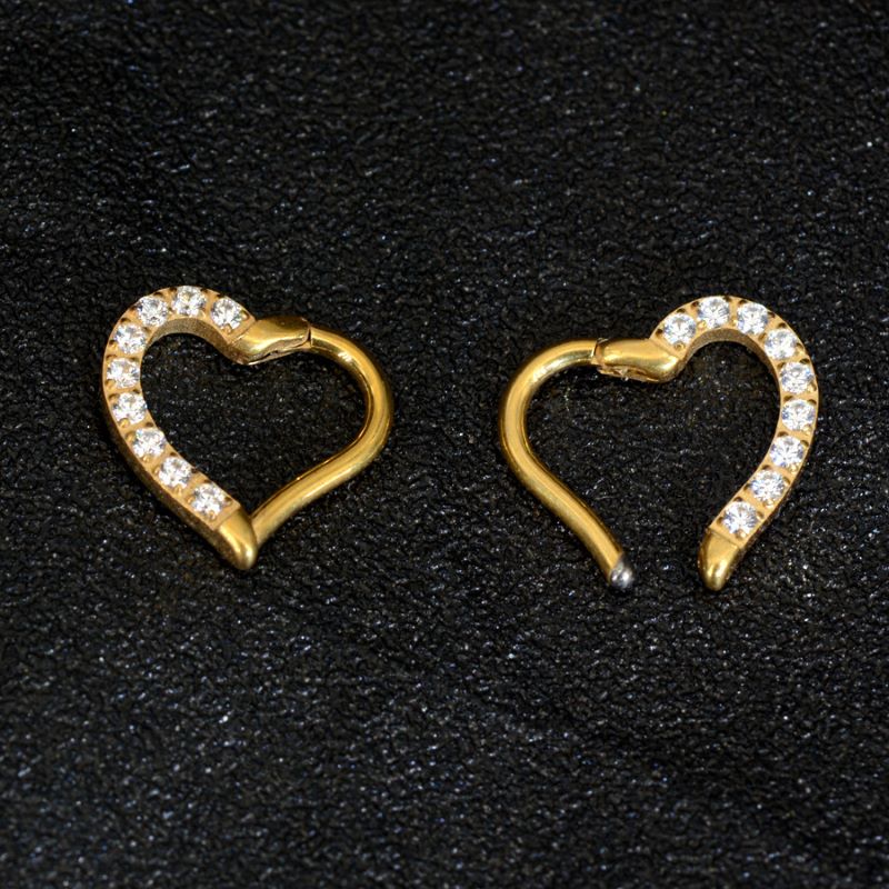 Heart-shaped Ear Huggies with CZ(图1)