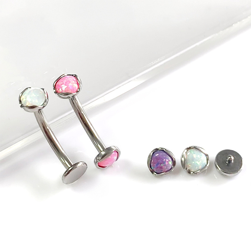 Belly Button Ring with Single-side Opal(图1)