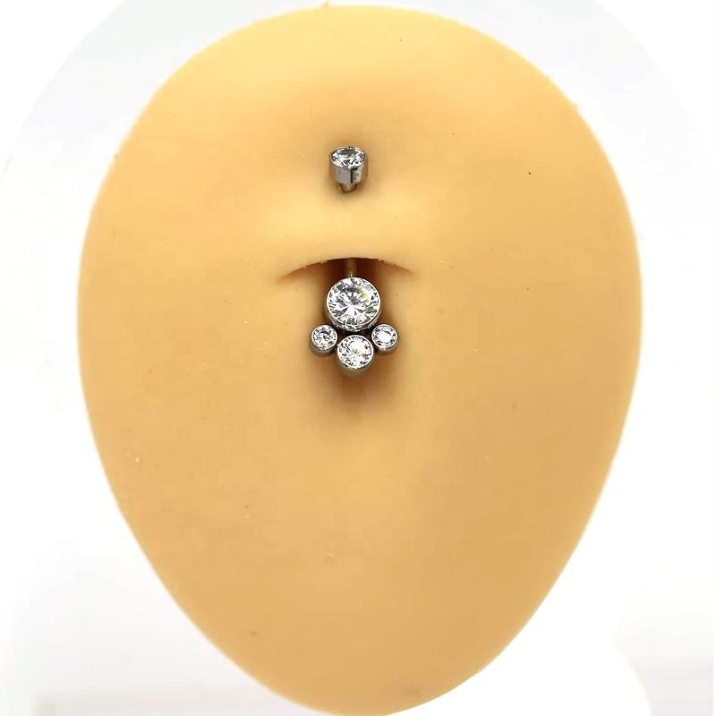 Belly Button Bar with CZ(图1)