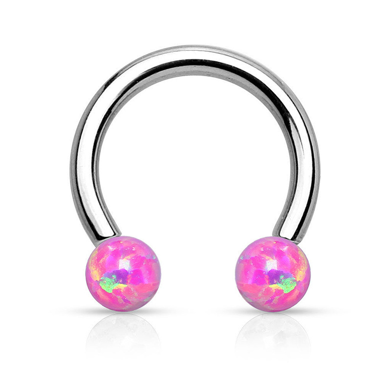 Circular Barbell with Opal(图1)