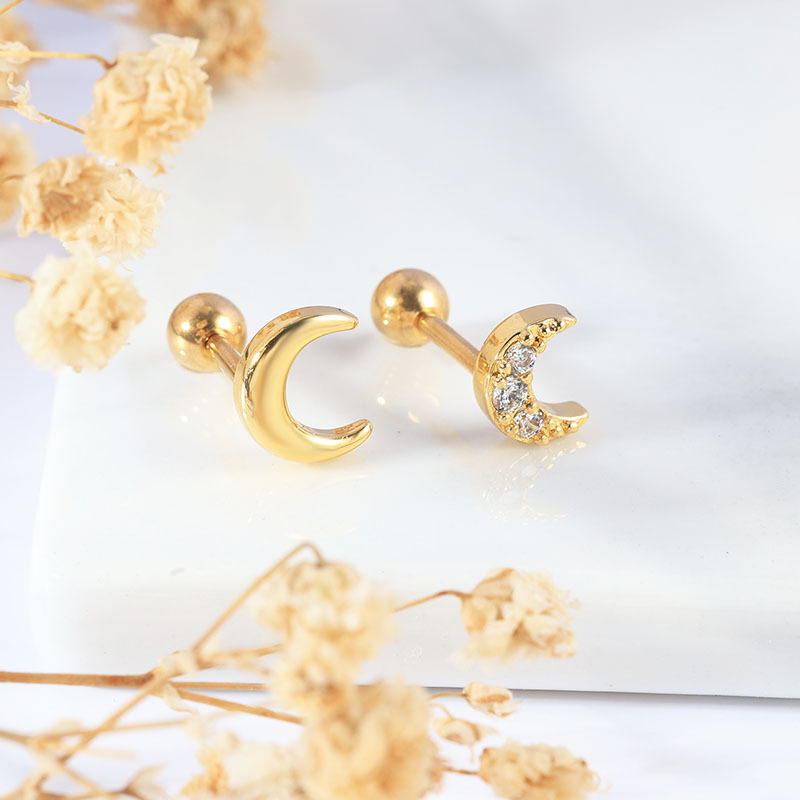 Moon Top Ear Stud(图1)