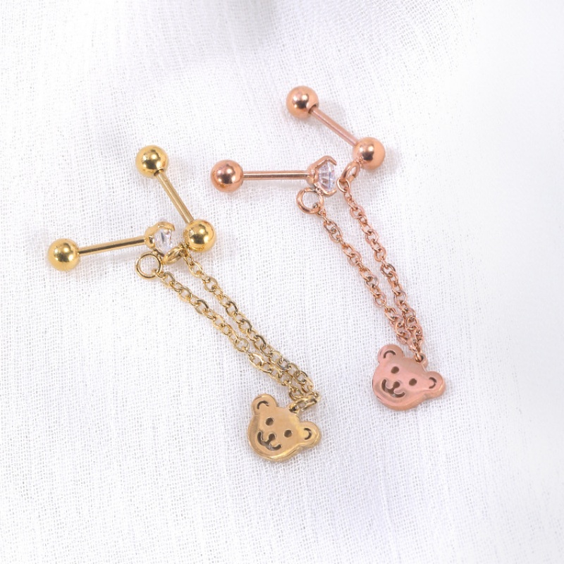 Ear Stud with Bear Dangle(图1)