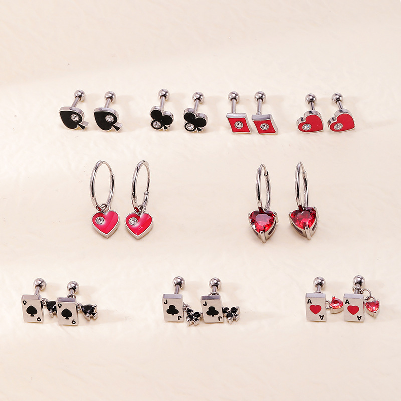 Poker-look Ear Stud(图1)