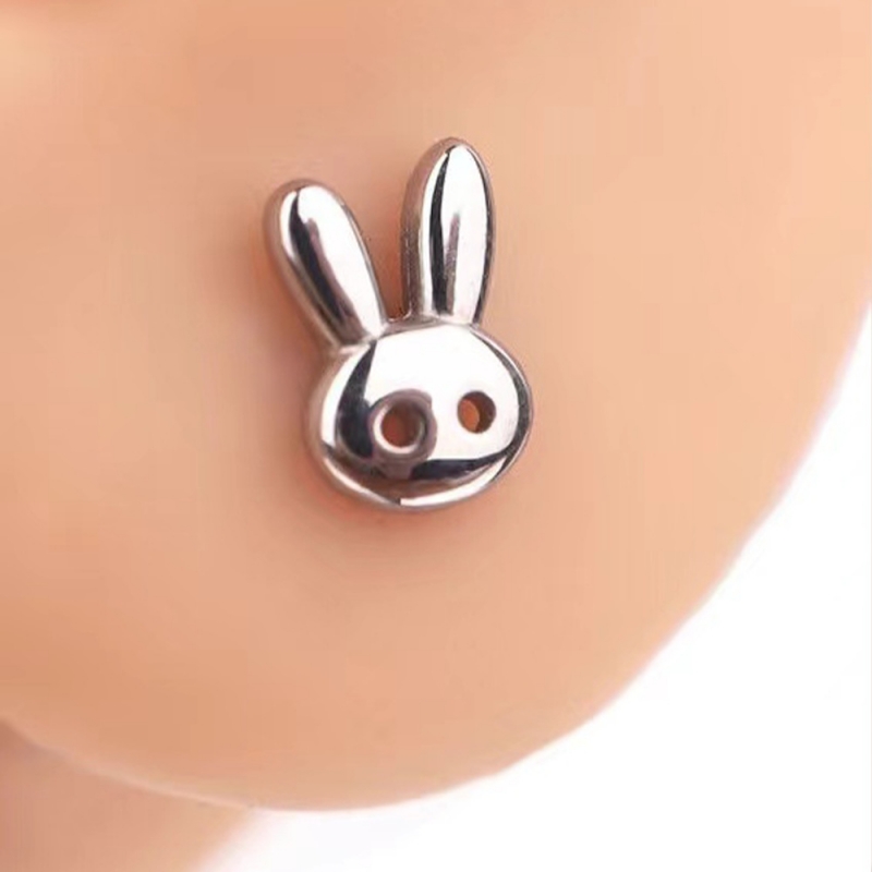 Rabbit-look Ear and Lip Stud(图1)