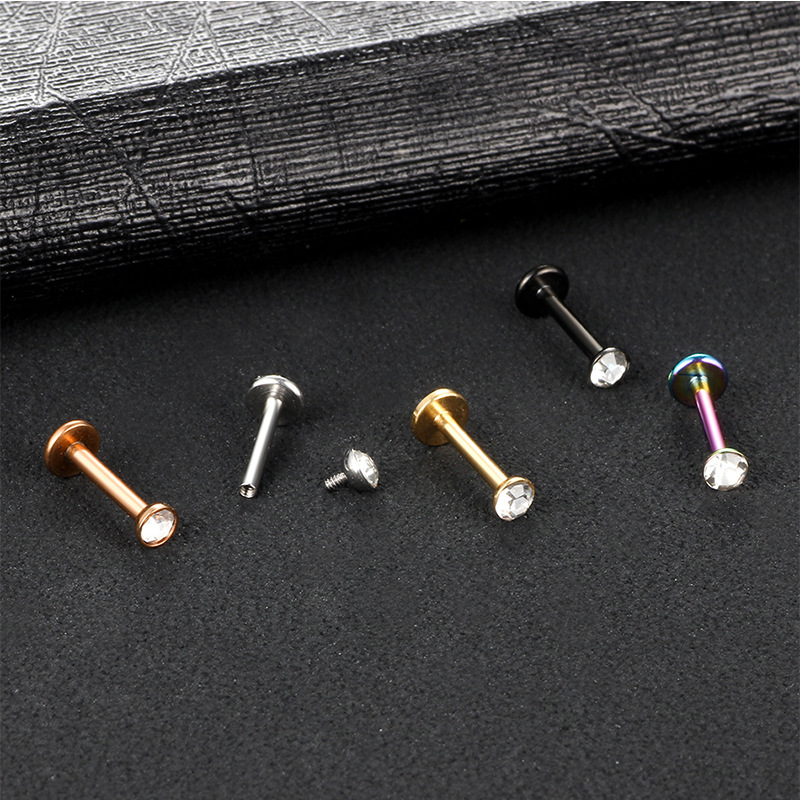 Ear and Labret Stud with Rhinestone(图1)