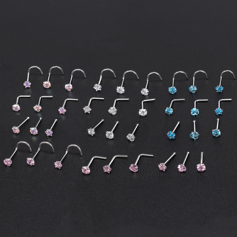 Nose Bone Stud with Star CZ(图1)