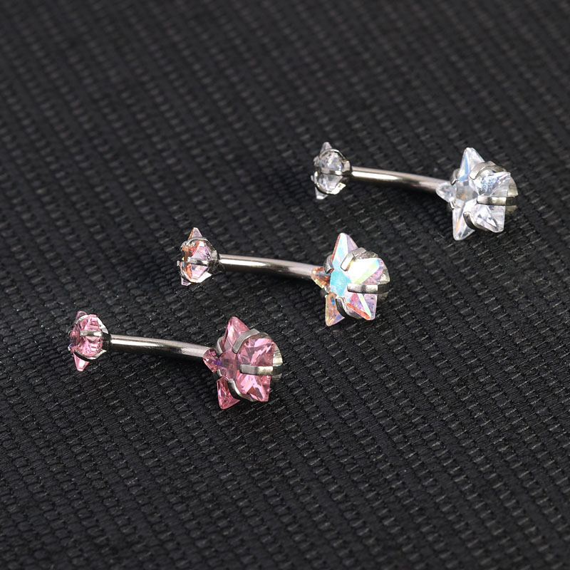 Belly Button Bar with Star CZ(图1)