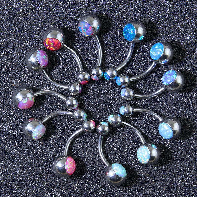 Belly Button Ring with Opal(图1)