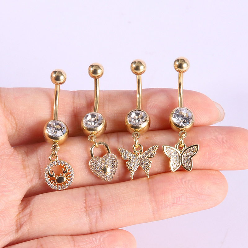 Navel Bar with Crab Dangle(图1)