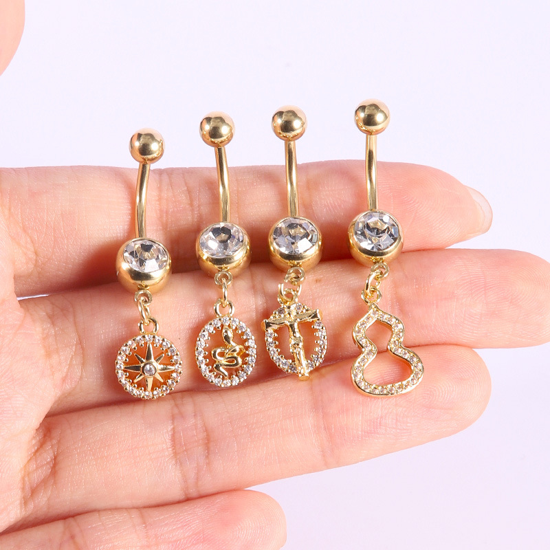 Navel Ring with Star Dangle(图1)