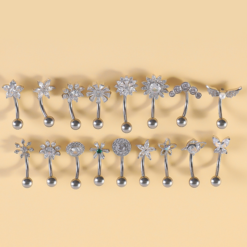 Flower-look Belly Button Bar(图1)