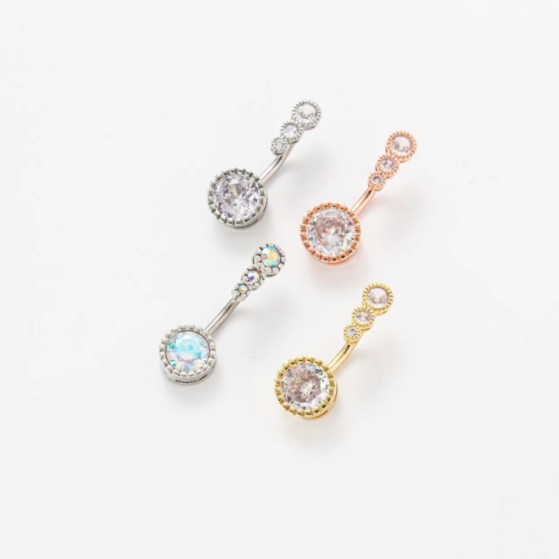 Belly Button Bar with CZ(图1)