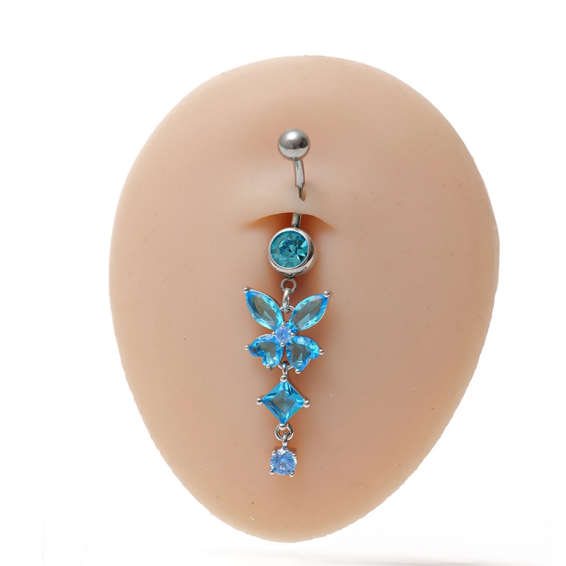 Belly Button Bar with Butterfly Dangle(图1)