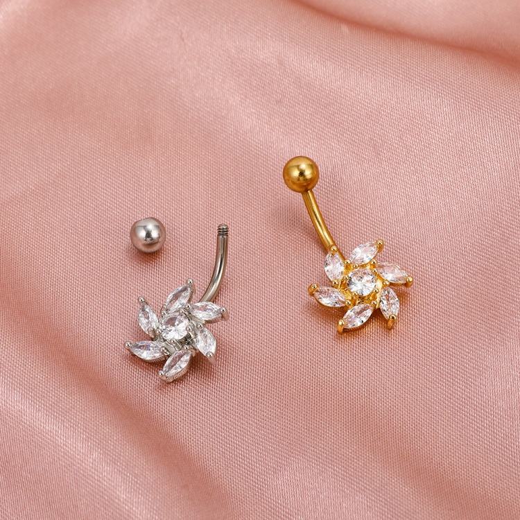 Belly Button Bar with Flower(图1)