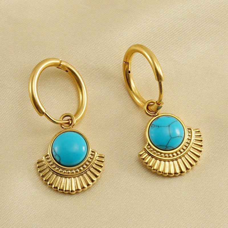 Ear Huggies with Blue Turquoise(图1)