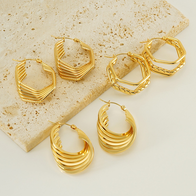 Gold-color Ear Hoop(图1)