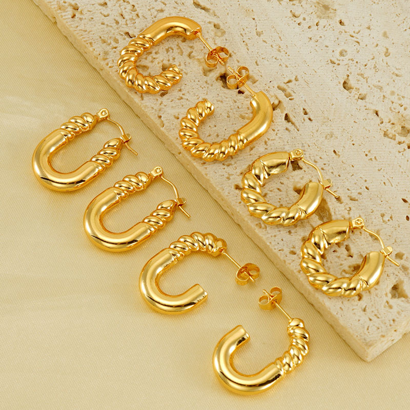 18k Gold Plated Hoop Earring(图1)