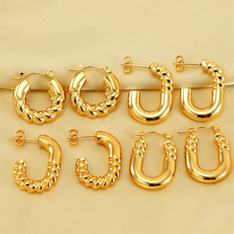 18k Gold Plated Hoop Earring(图1)