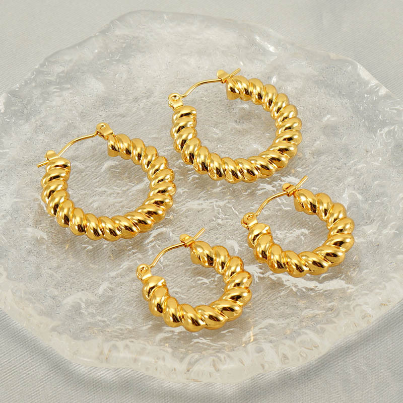 18k Gold Plated Hoop Earring(图1)