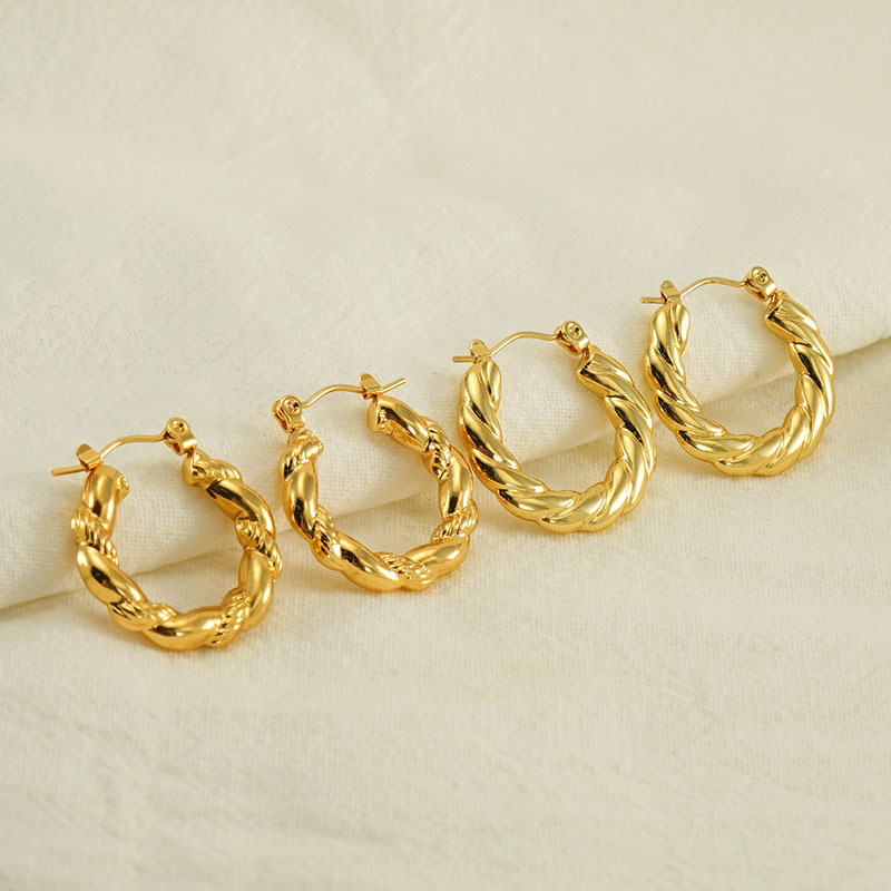 18k Gold Plated Hoop Earring(图1)