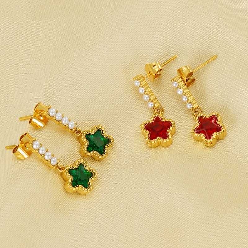 Ear Stud with Pearl and Zircon(图1)