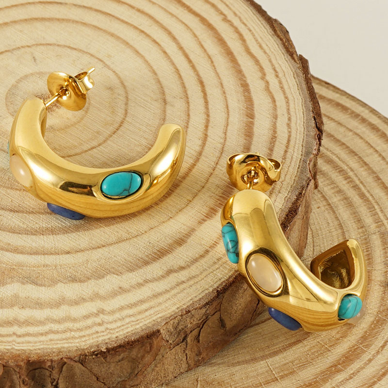 Statement Earring with Turquoise(图1)