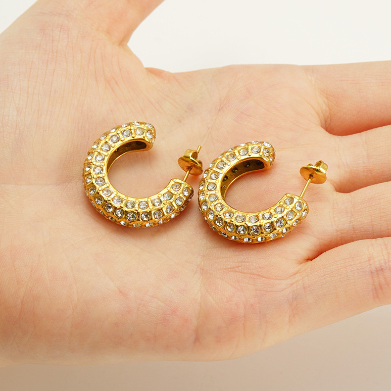 Statement Earring with Rhinestones(图1)