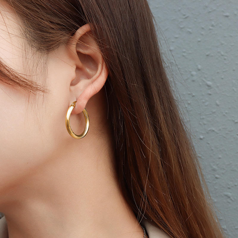 18k Gold Plated Ear Hoop(图1)