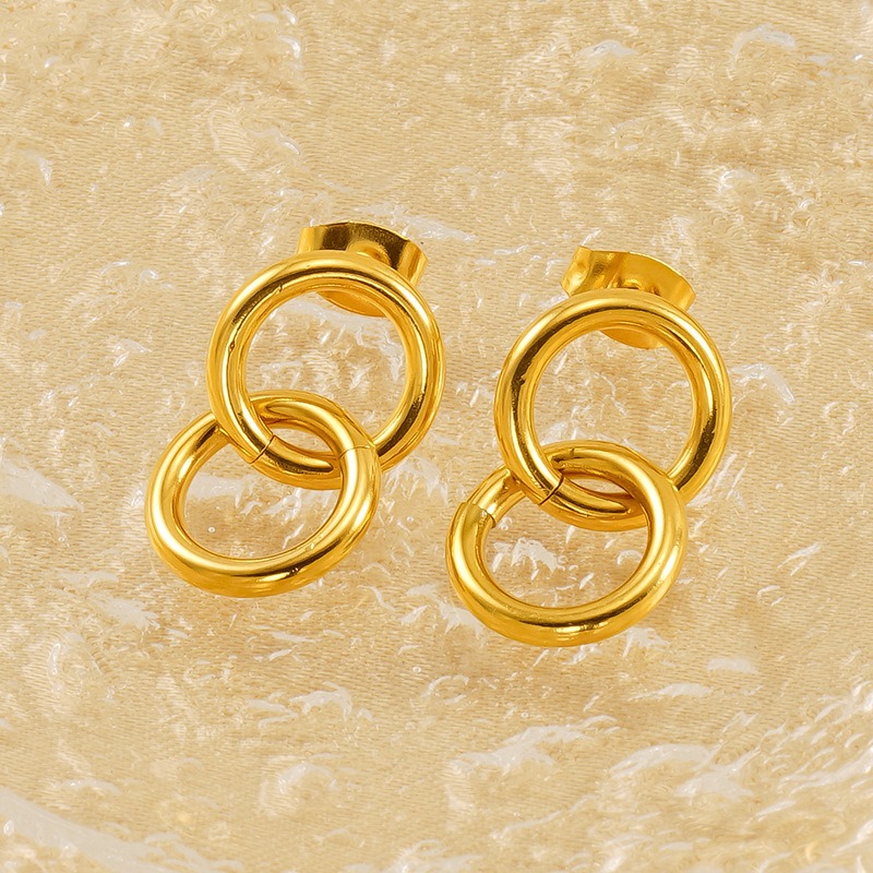 Ear Stud with Circle Dangle(图1)