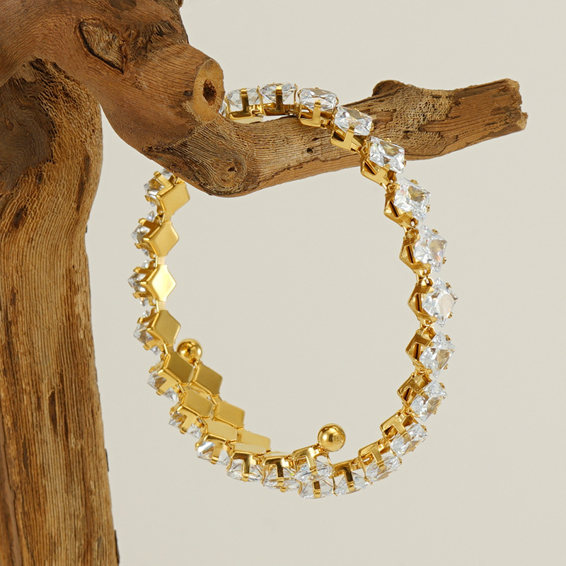 18k Gold Plated Bracelet with Zircon(图1)