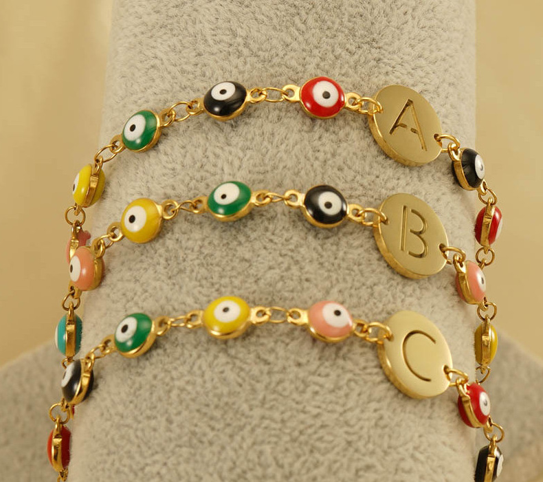 Alphabet Bracelet with Acrylic Chain(图1)