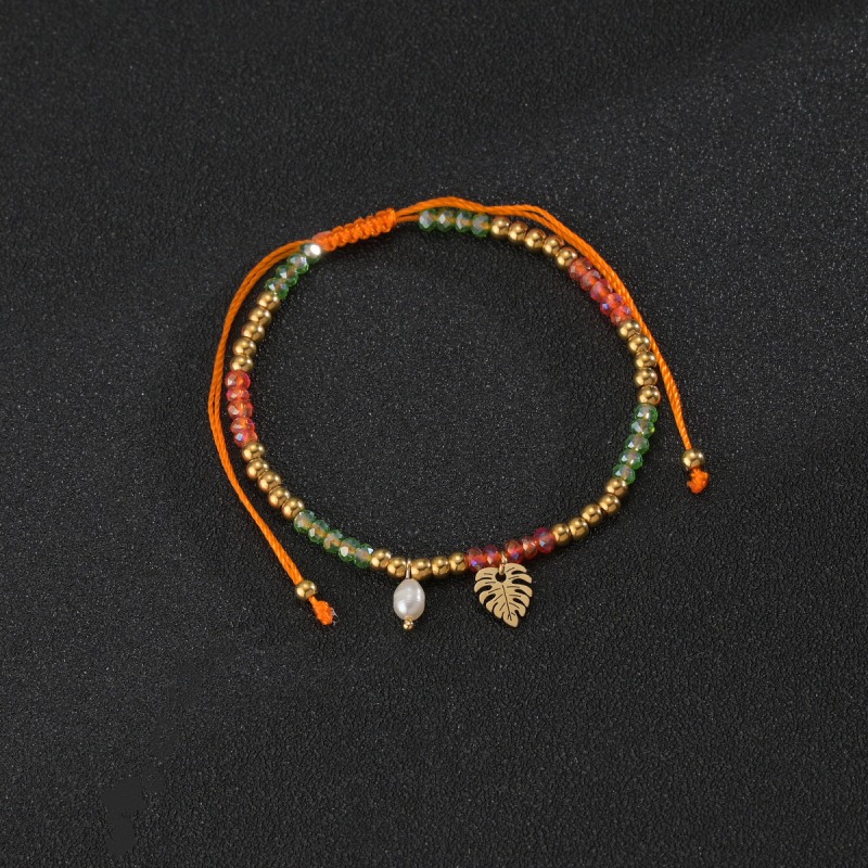 Rope Bracelet with Leaf(图1)