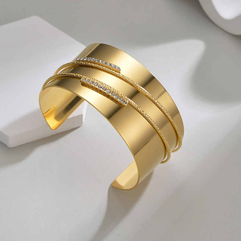 18k Gold Plated Cuff Bracelet(图1)