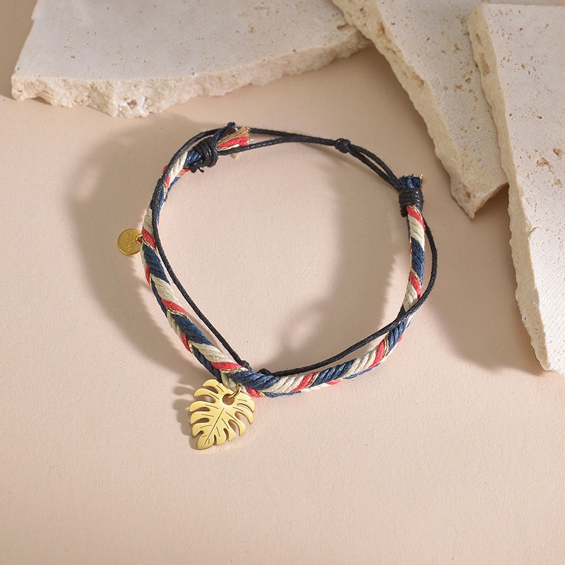 Rope Bracelet with Leaf(图1)