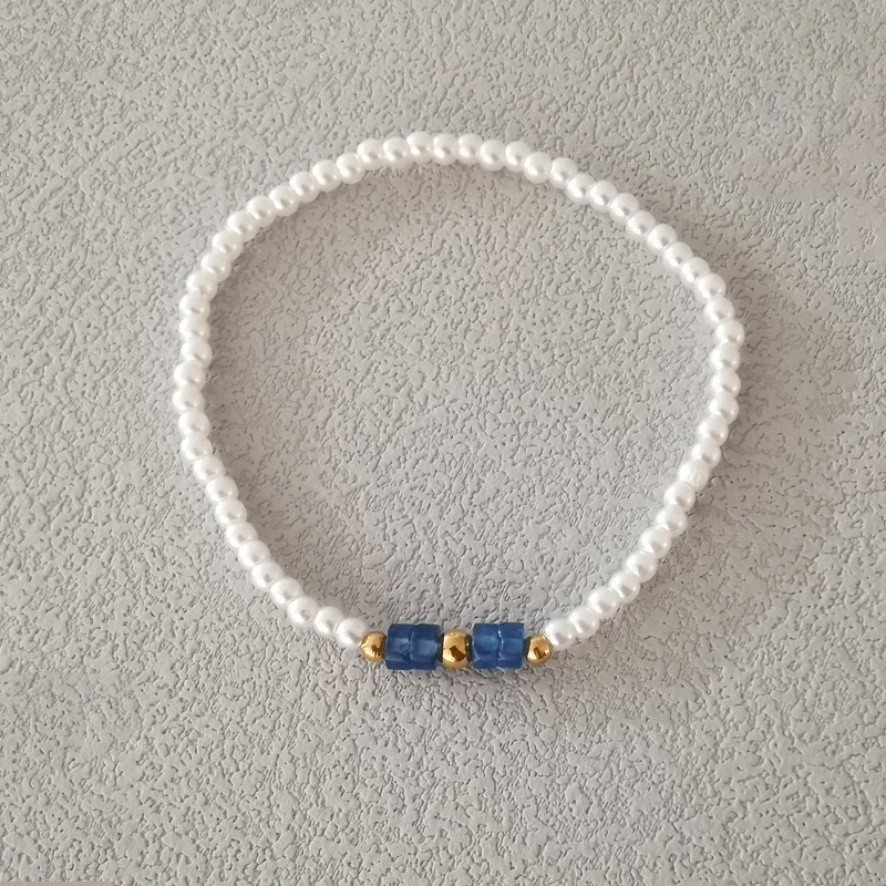 Elastic Bracelet with Stones and Pearls(图1)