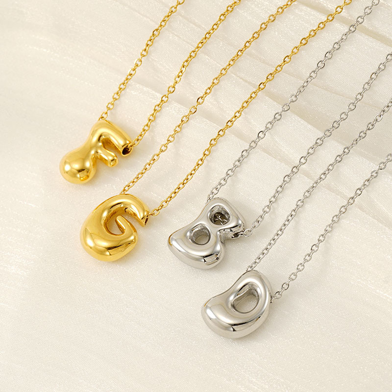 Stainless Steel Alphabet Necklace(图1)