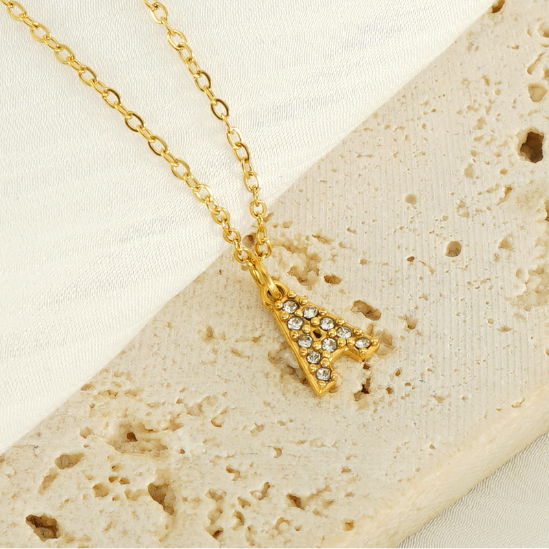 18k Gold Plated Alphabet Necklace(图1)