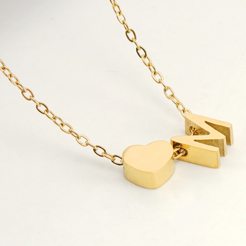 18k Gold Plated Alphabet Necklace(图1)