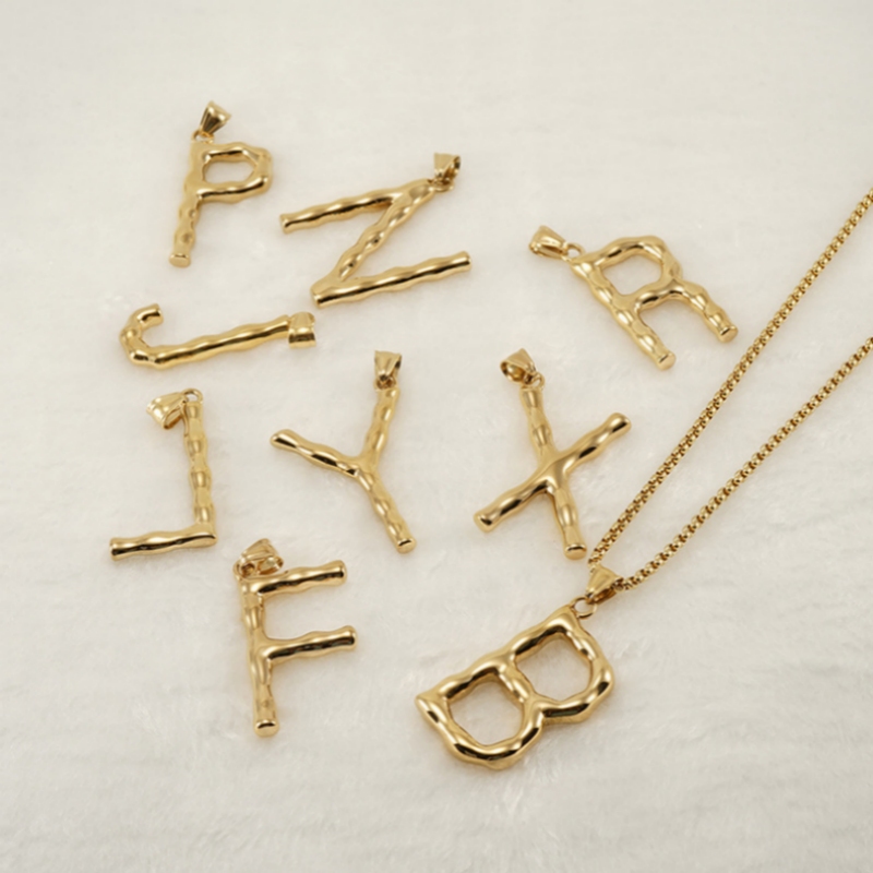 18k Gold Plated Alphabet Necklace(图1)