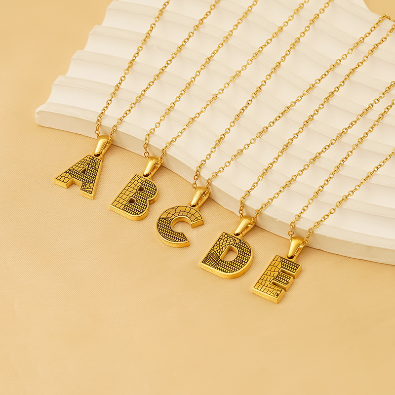 18k Gold Plated Alphabet Necklace(图1)