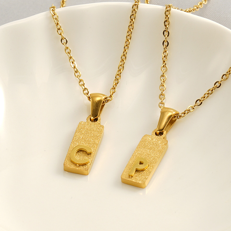 18k Gold Plated Alphabet Necklace(图1)