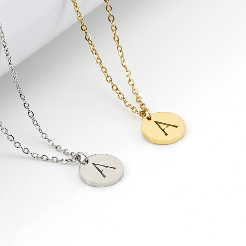 Stainless Steel Alphabet Necklace(图1)