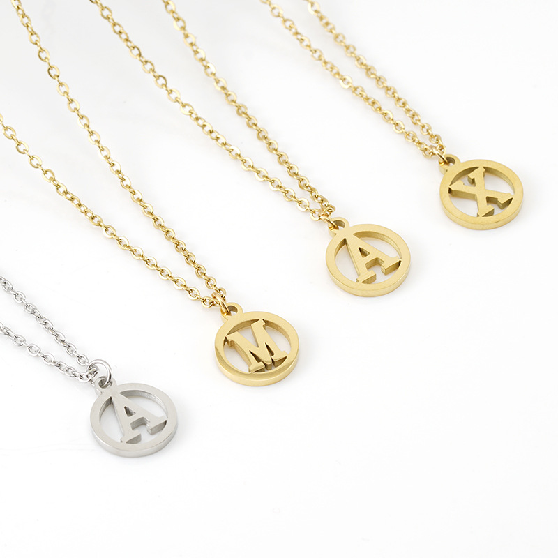 Stainless Steel Alphabet Necklace(图1)