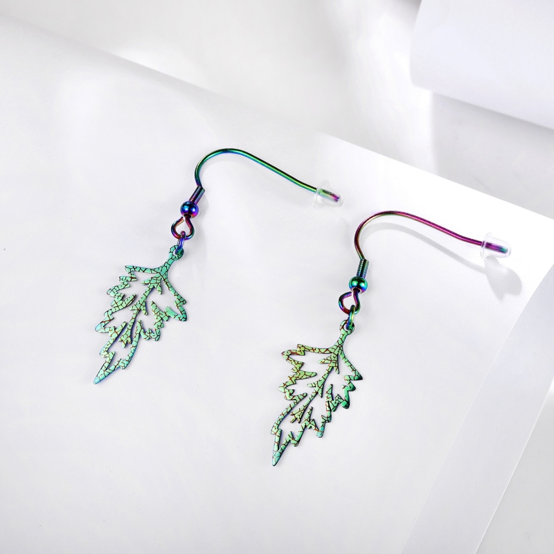 Earring Drop with Leaf Dangle(图1)