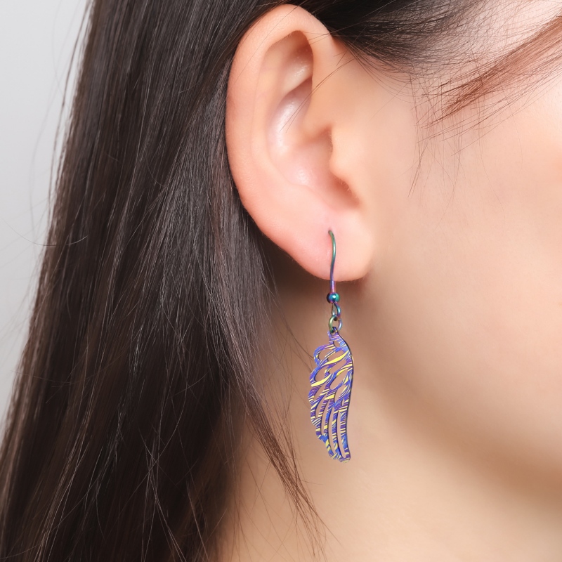 Earring Drop with Feather Dangle(图1)