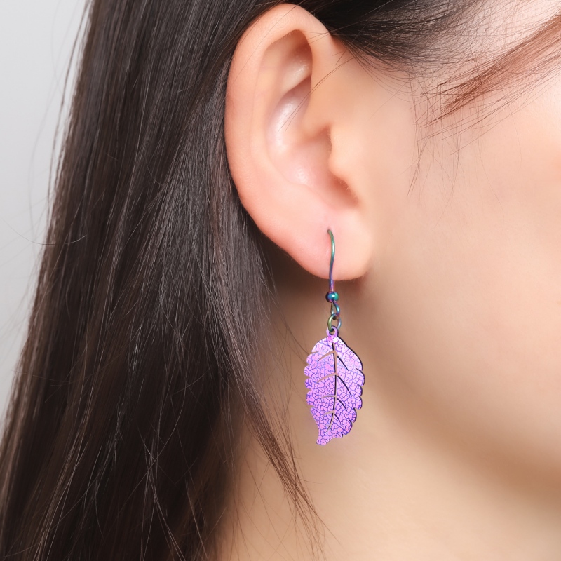 Earring Drop with Leaf Dangle(图1)