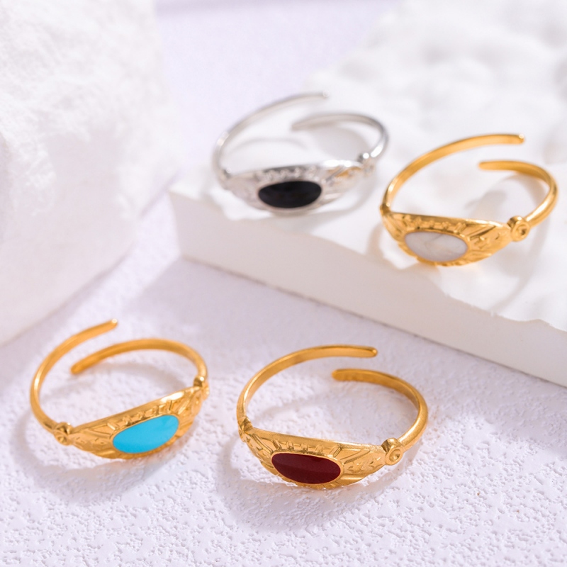 Opening Adjustable Ring with Enamel(图1)