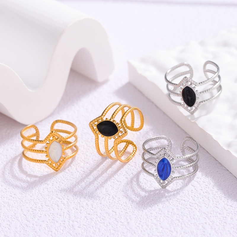 Opening Adjustable Ring with Enamel(图1)