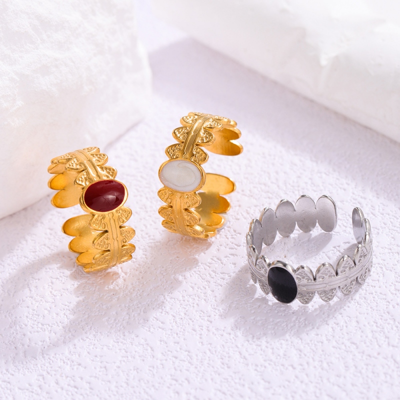 Opening Adjustable Ring with Enamel(图1)